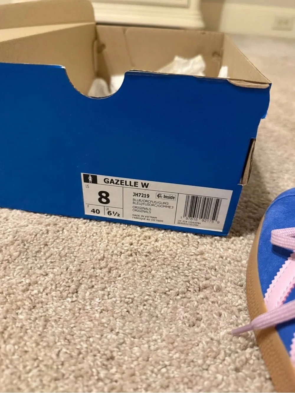 adidas Gazelle Women’s Sneakers 8 Blue Pink